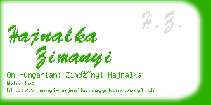 hajnalka zimanyi business card